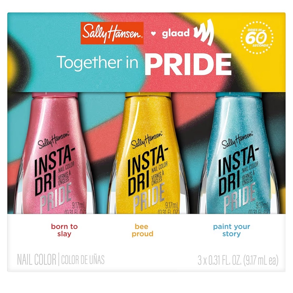 Sally Hansen Together in Pride Insta-Dri 3-Piece Boxed Set Sheer Buildable Color